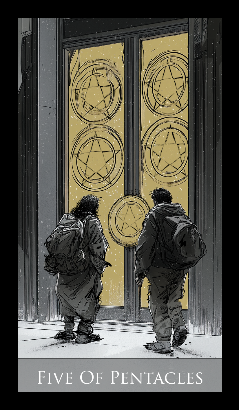 Five of Pentacles tarot card