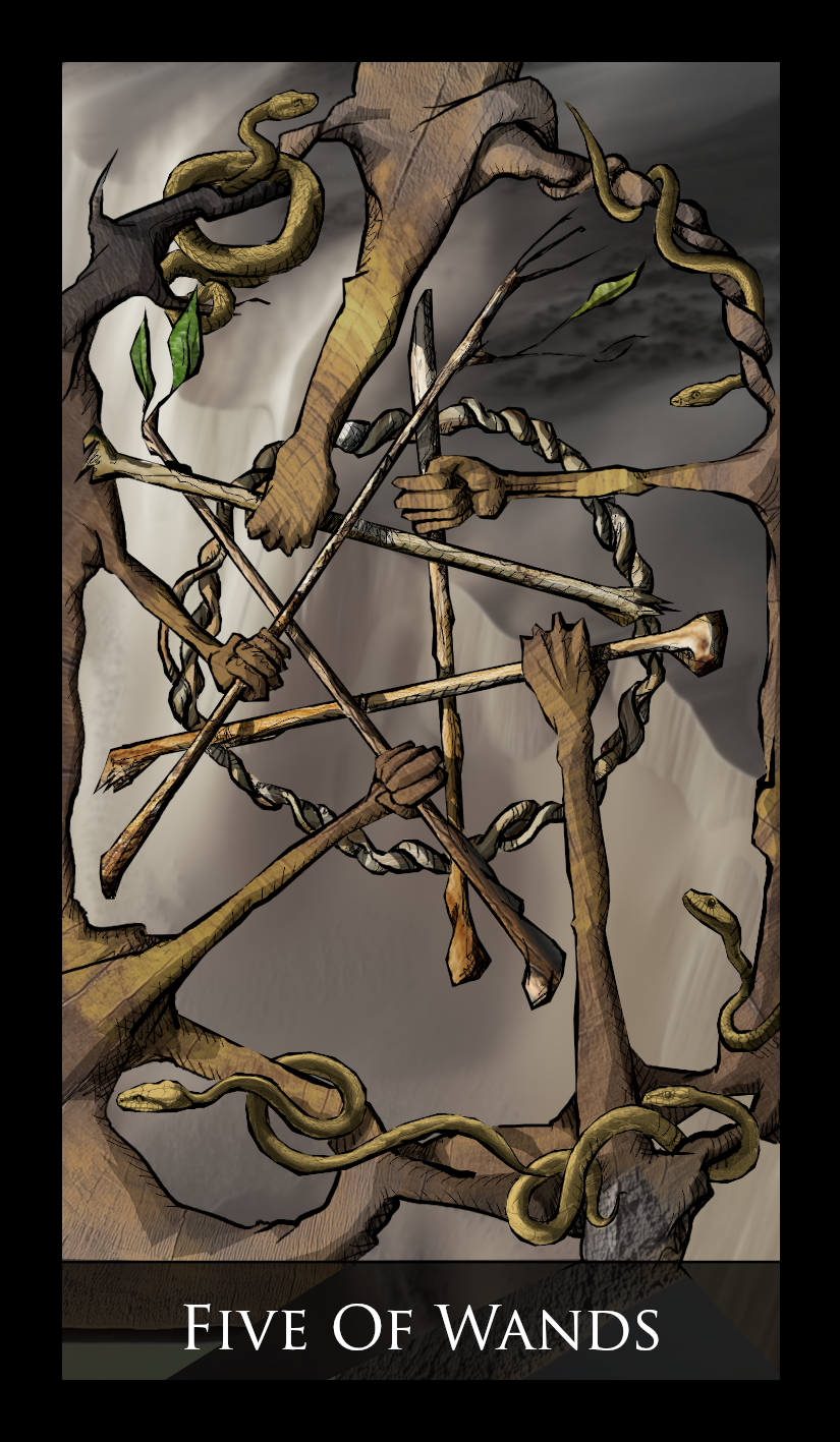 Five of Wands tarot card